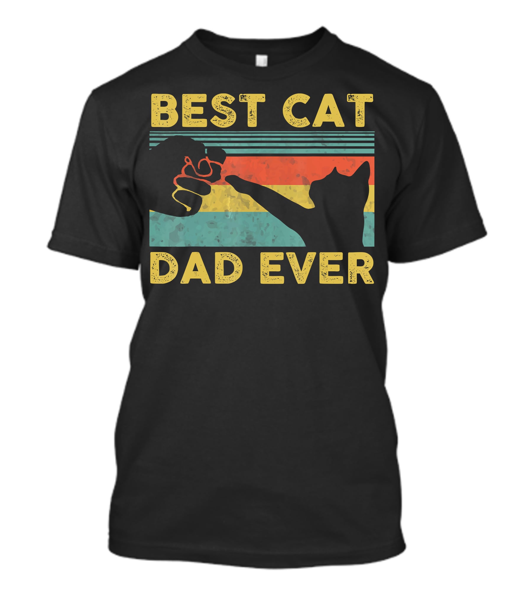 Best Cat Dad Ever Fist Bump Vintage Style Cat Daddy T-Shirt