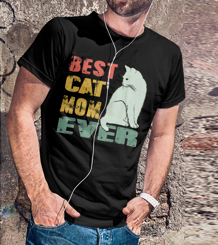 Best Cat Mom Ever Vintage Cat Mother T-Shirt