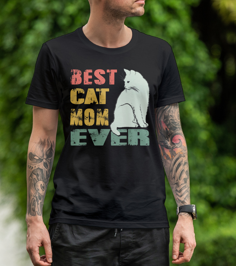 Best Cat Mom Ever Vintage Cat Mother T-Shirt