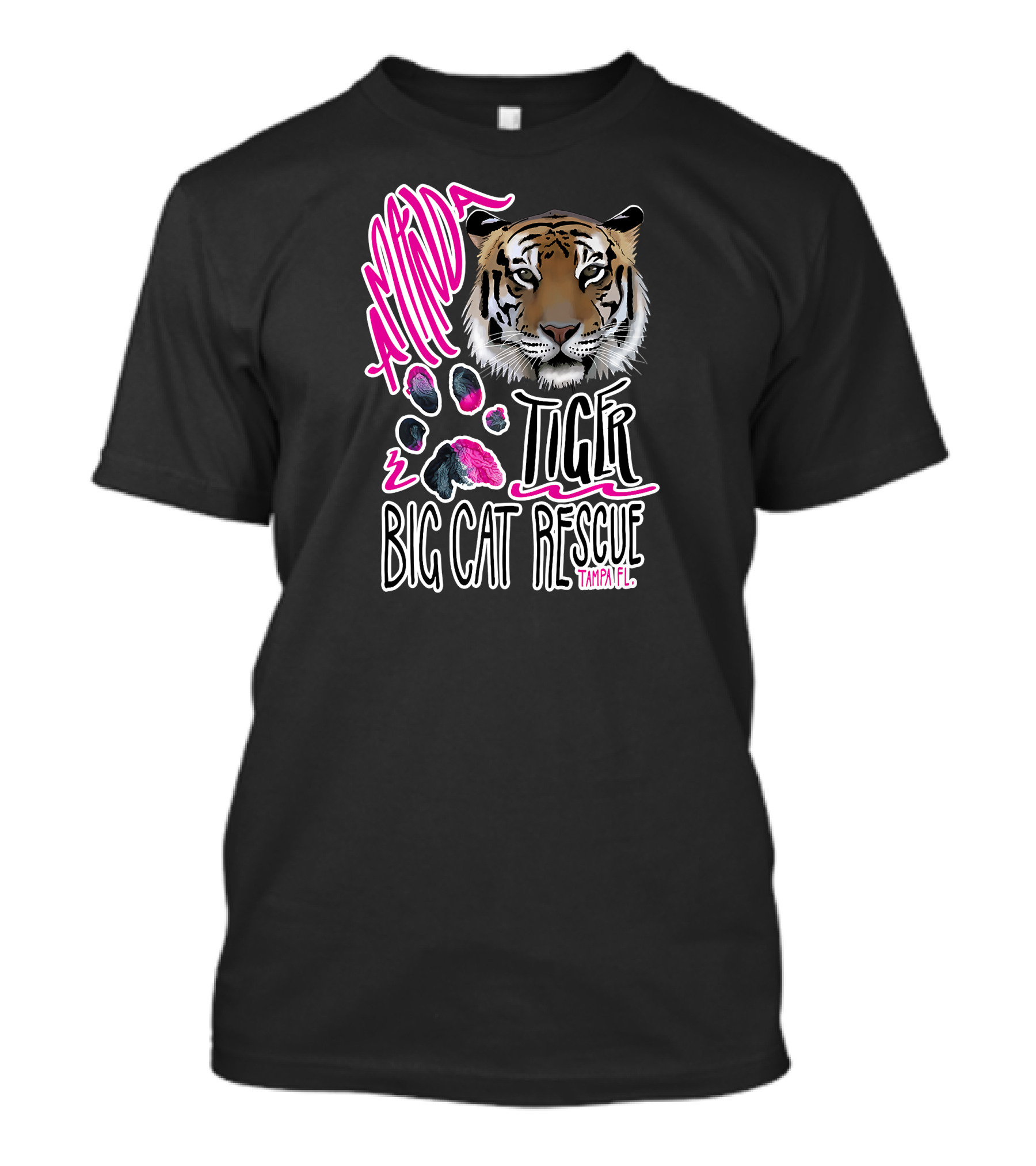 Amanda Tiger Big Cat Rescue Tampa FL Paw Prints T-Shirt