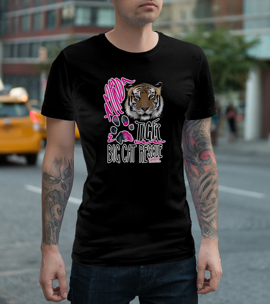 Amanda Tiger Big Cat Rescue Tampa FL Paw Prints T-Shirt