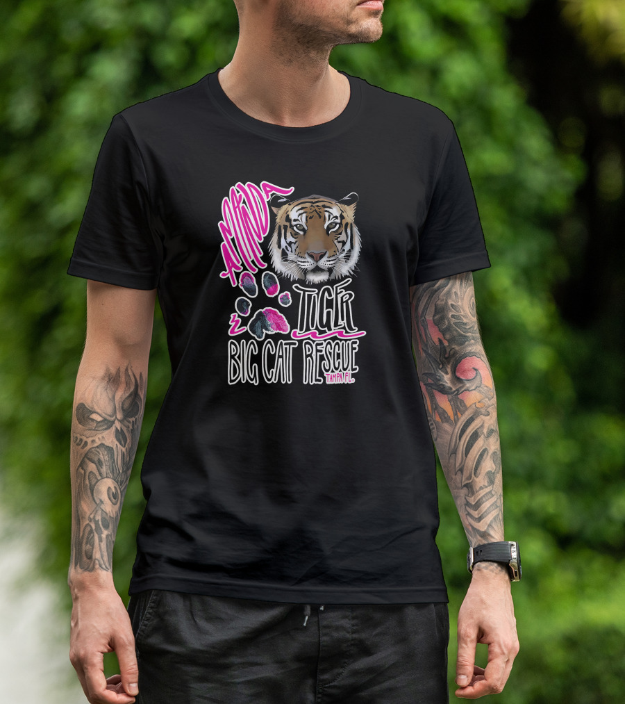 Amanda Tiger Big Cat Rescue Tampa FL Paw Prints T-Shirt