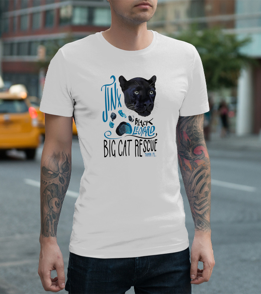 Jinx Black Leopard Big Cat Rescue Tampa FL T-Shirt