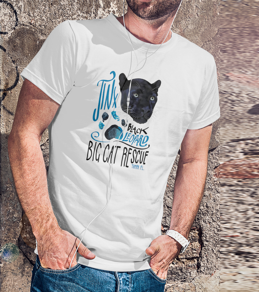 Jinx Black Leopard Big Cat Rescue Tampa FL T-Shirt