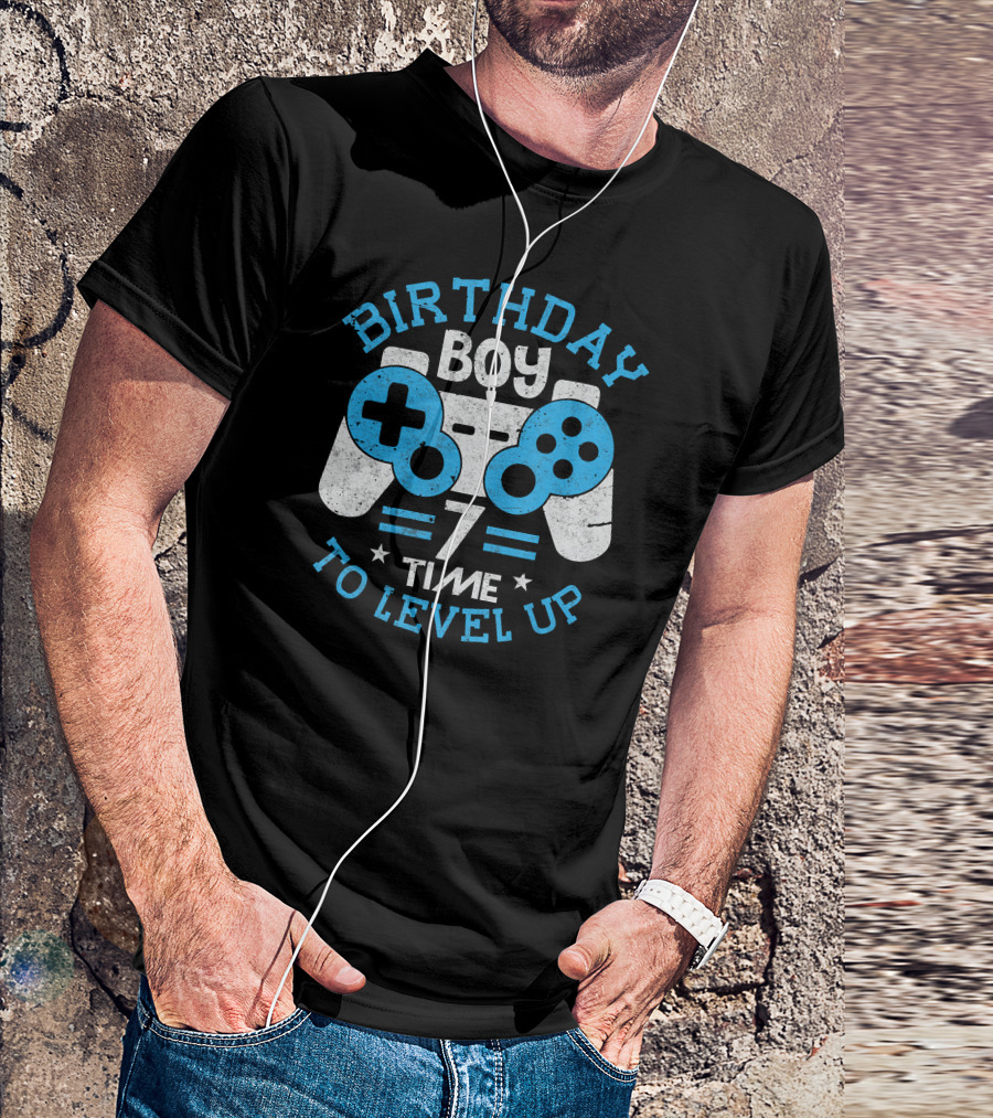 Birthday Boy 7 Time To Level Up Video Game Controller T-Shirt