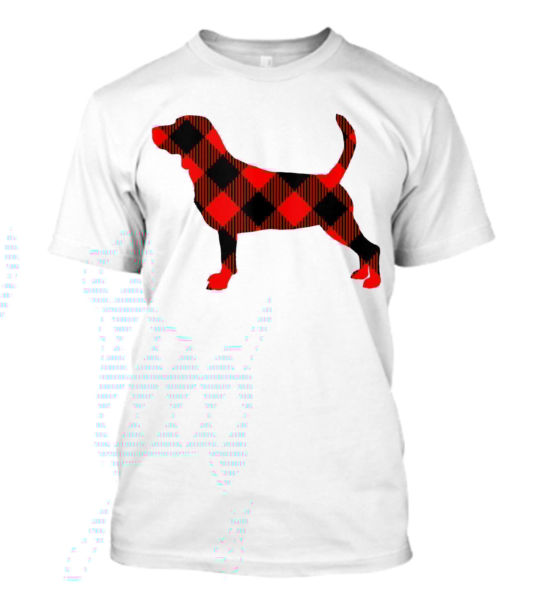 Black Red Plaid Labrador Dog Mom Paw T-Shirt