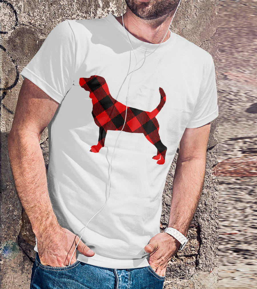 Black Red Plaid Labrador Dog Mom Paw T-Shirt