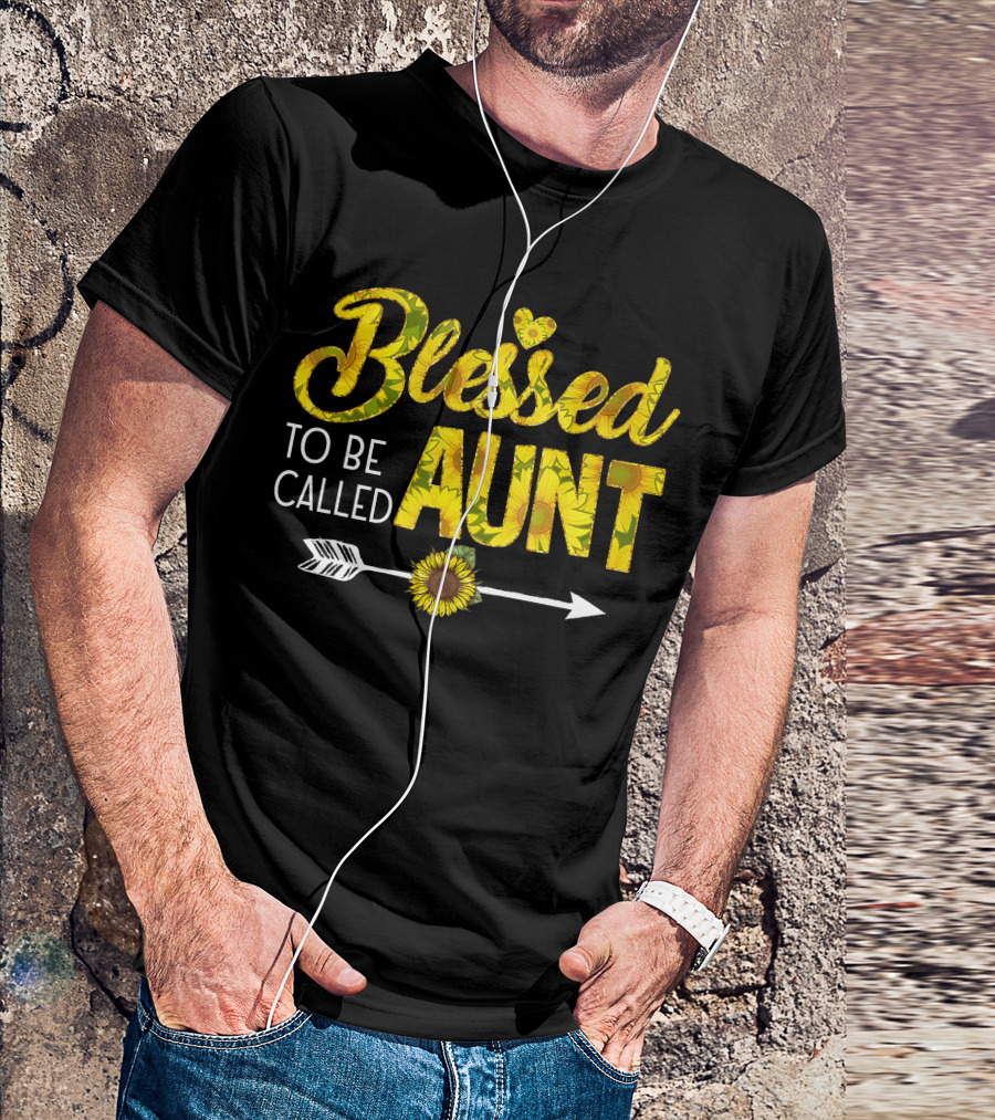 Blessed To Be Called Aunt Sunflower Arrow Heart T-Shirt
