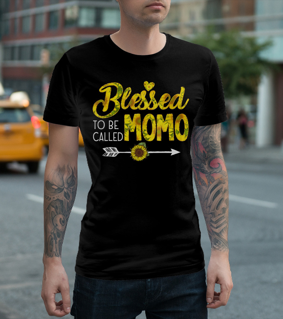 Blessed To Be Called Momo Sunflower Arrow T-Shirt