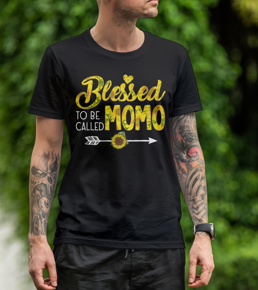 Blessed To Be Called Momo Sunflower Arrow T-Shirt