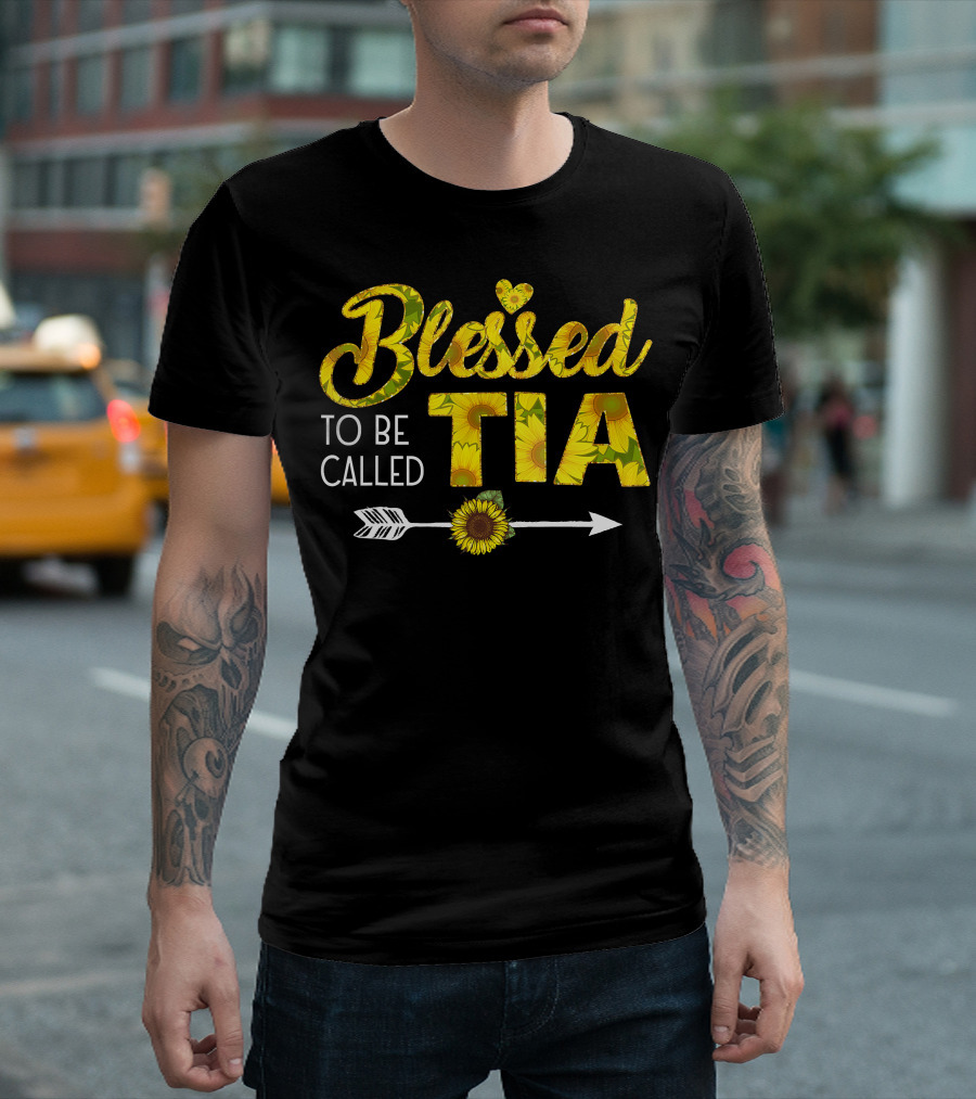 Blessed To Be Called Tia Sunflower Arrow T-Shirt