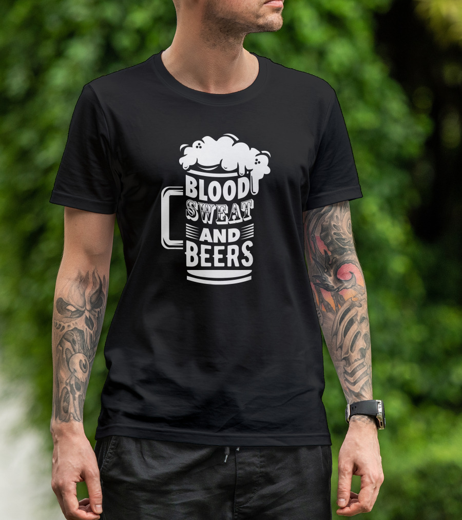 Blood Sweat And Beers Funny Pun Mug T-Shirt