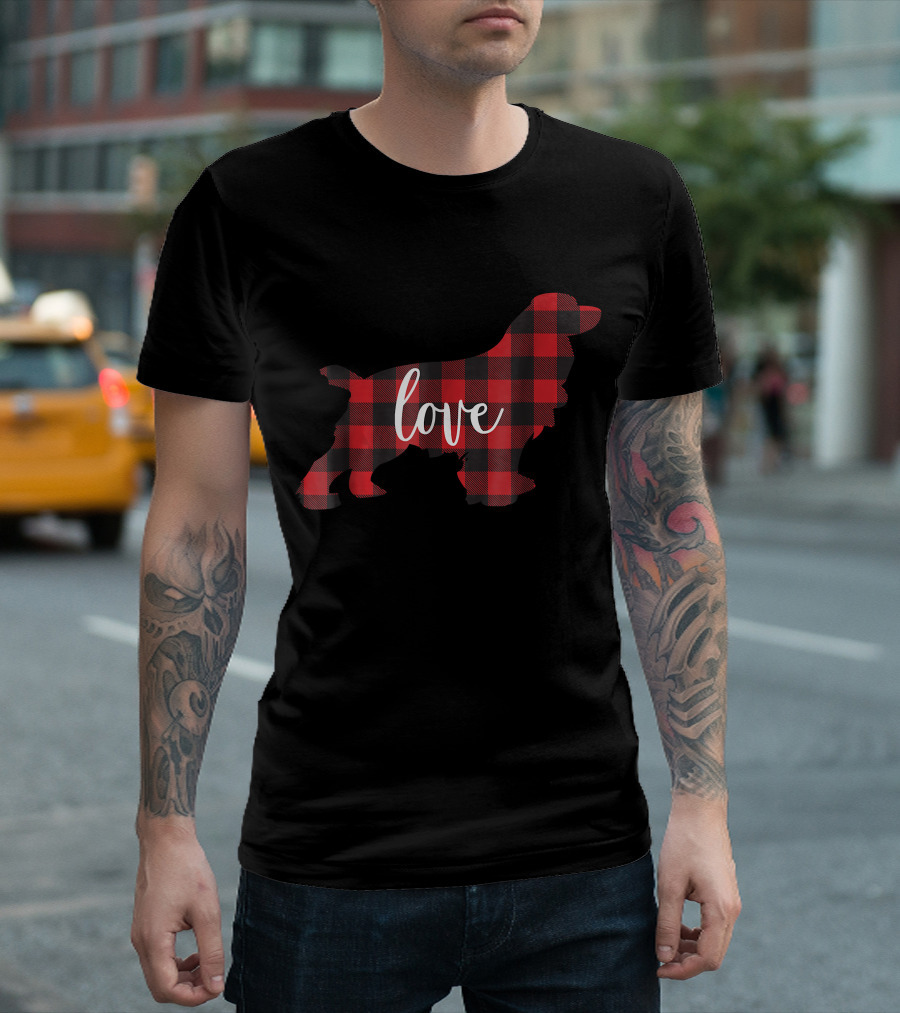 Love Buffalo Plaid Cocker Spaniel Mom T-Shirt