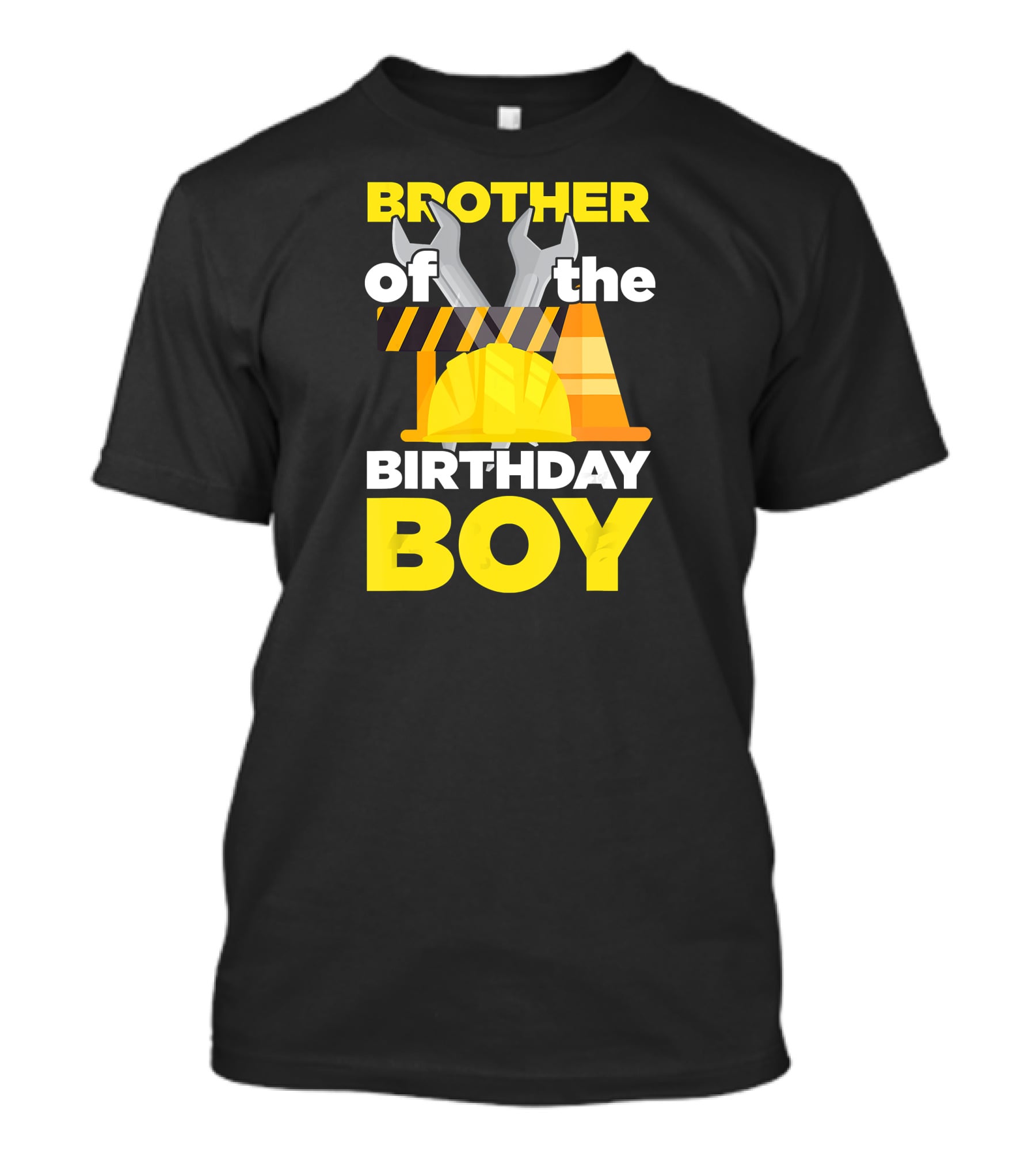Brother Of The Birthday Boy Construction Theme Wrench Tools Hard Hat T-Shirt