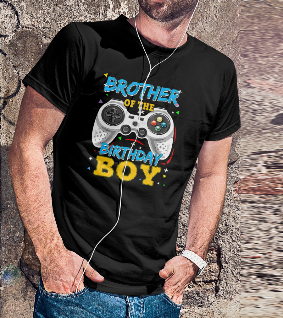 Brother Of The Birthday Boy Video Game Controller T-Shirt