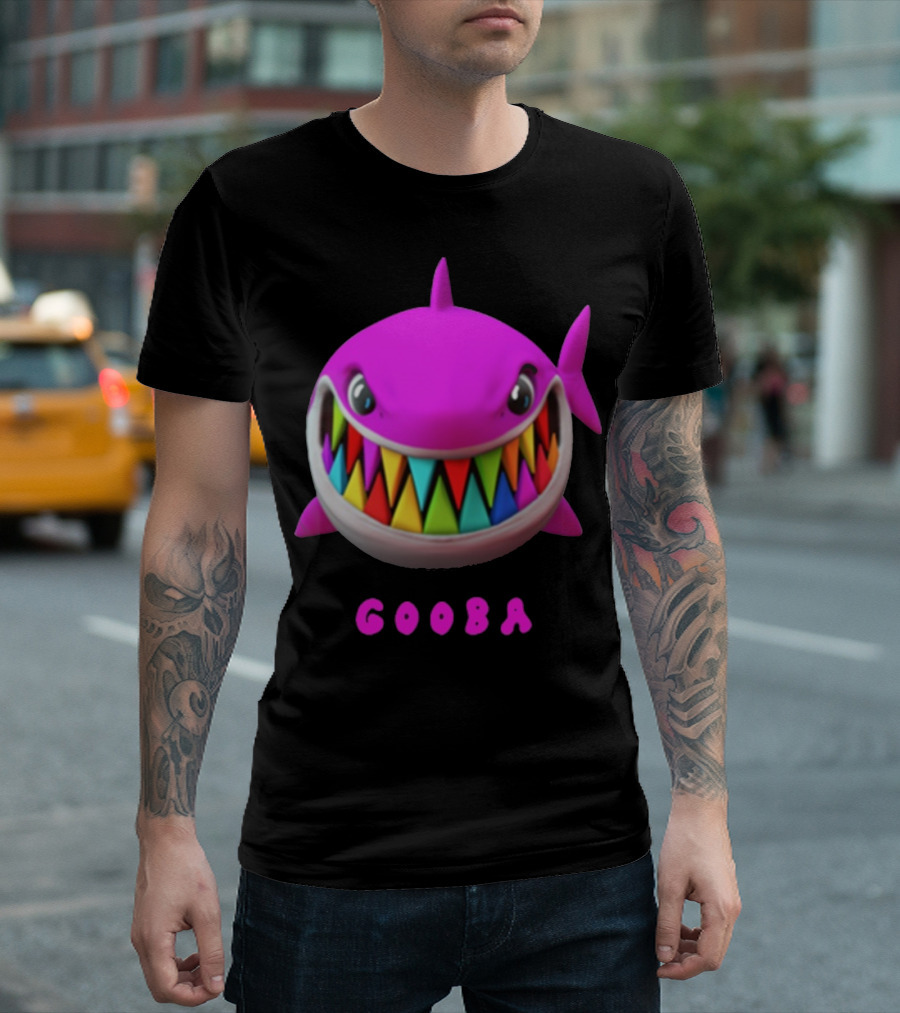 Gooba 69 Merch Pink Shark Colorful Teeth T-Shirt