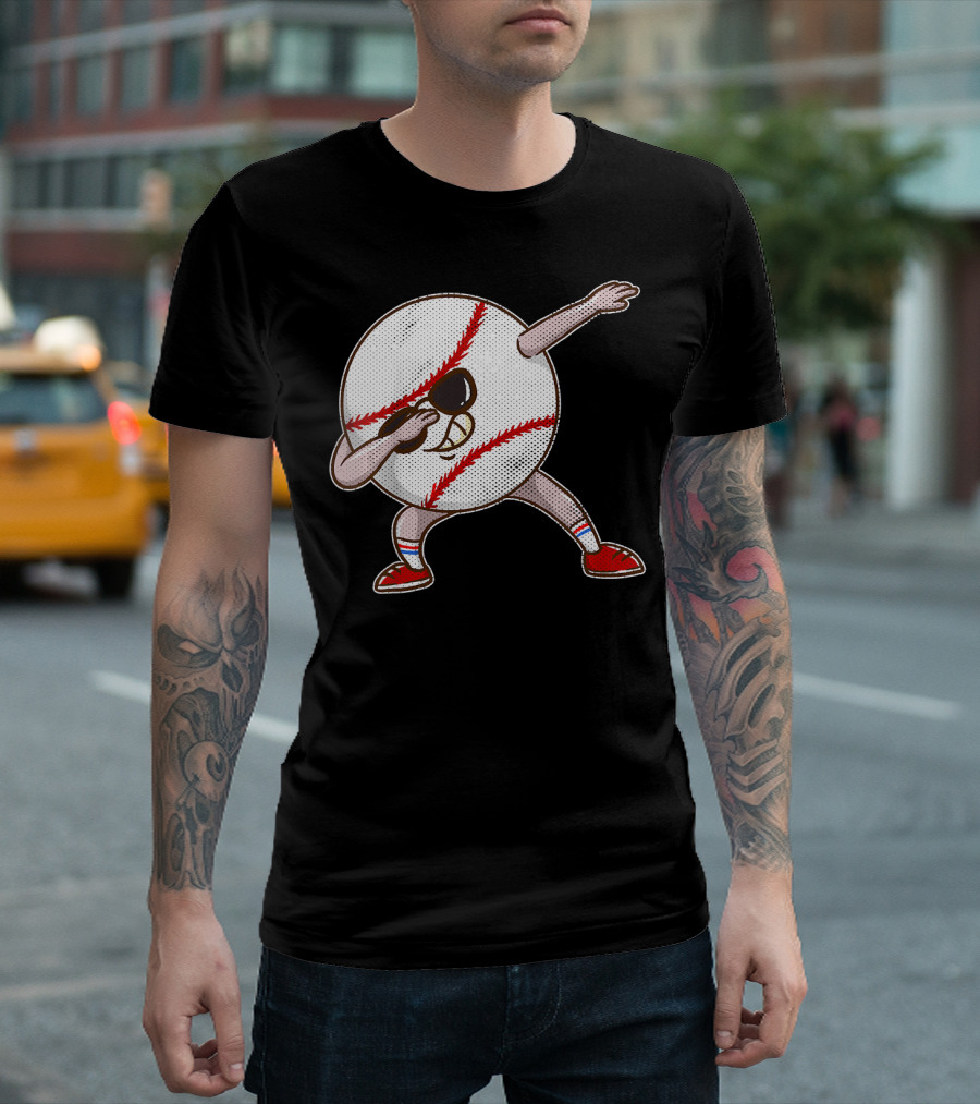 Kids Funny Dabbing Baseball Player Youth T-Shirt
