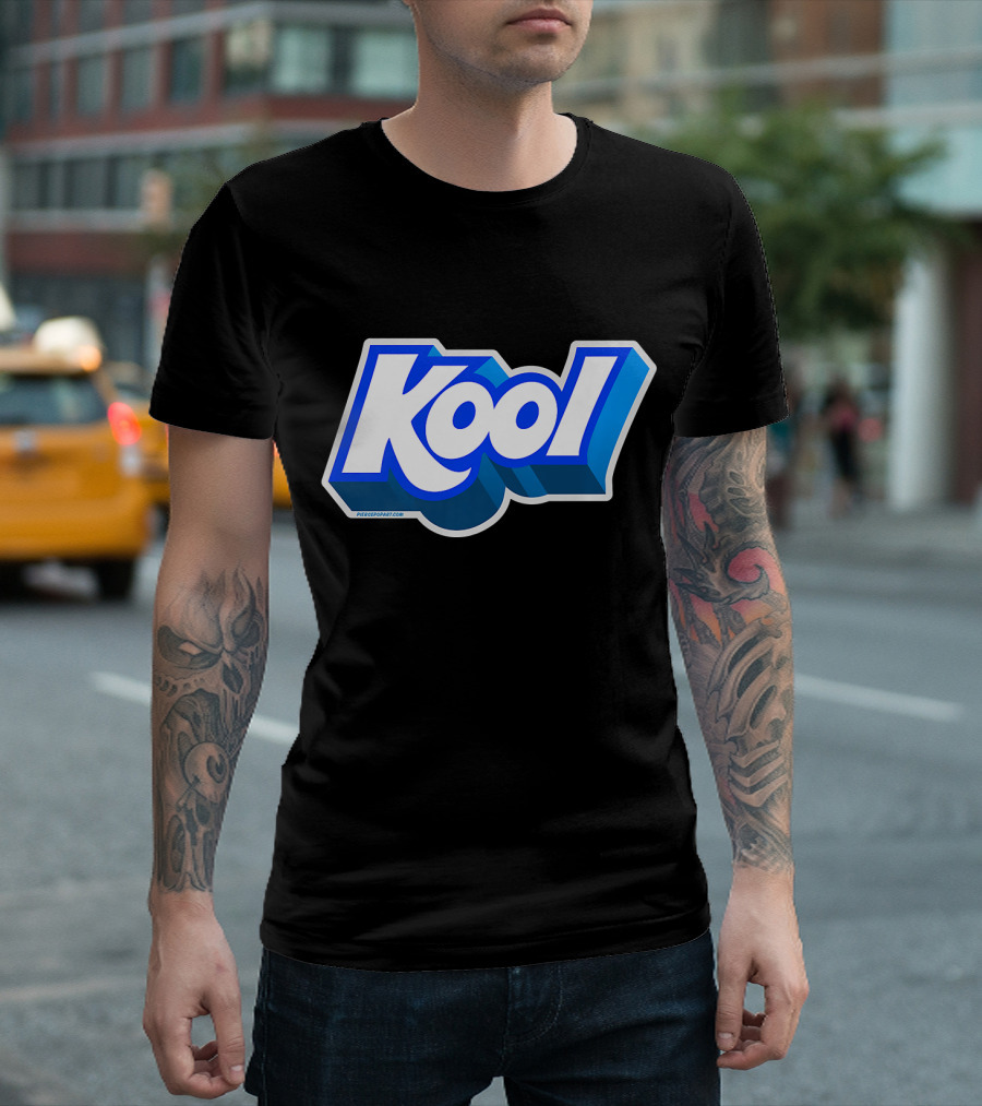 Kool Typography Retro Style with Bold Blue Gradient T-Shirt