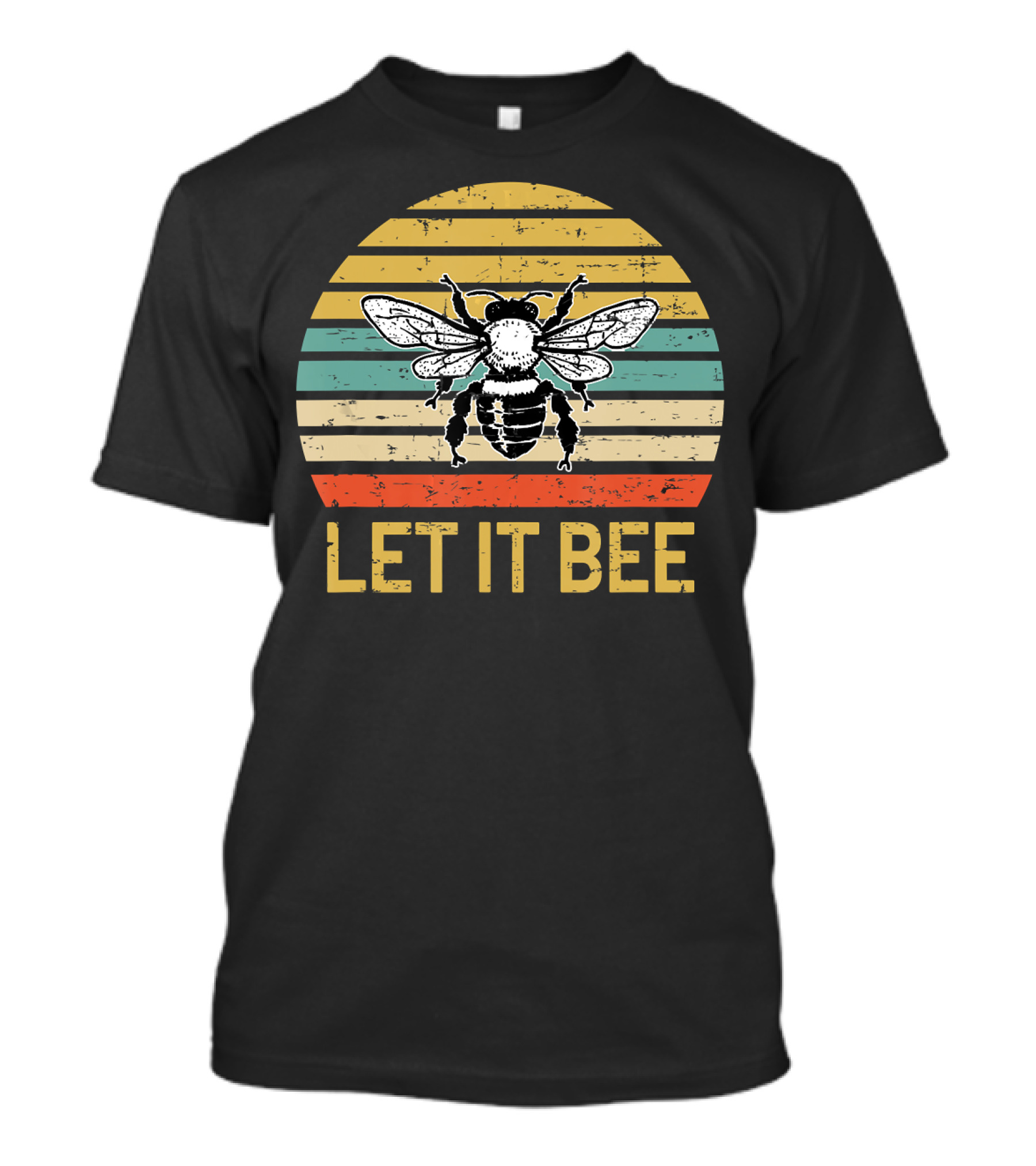 Let It Bee Beekeeper Vintage Stripes Bee T-Shirt