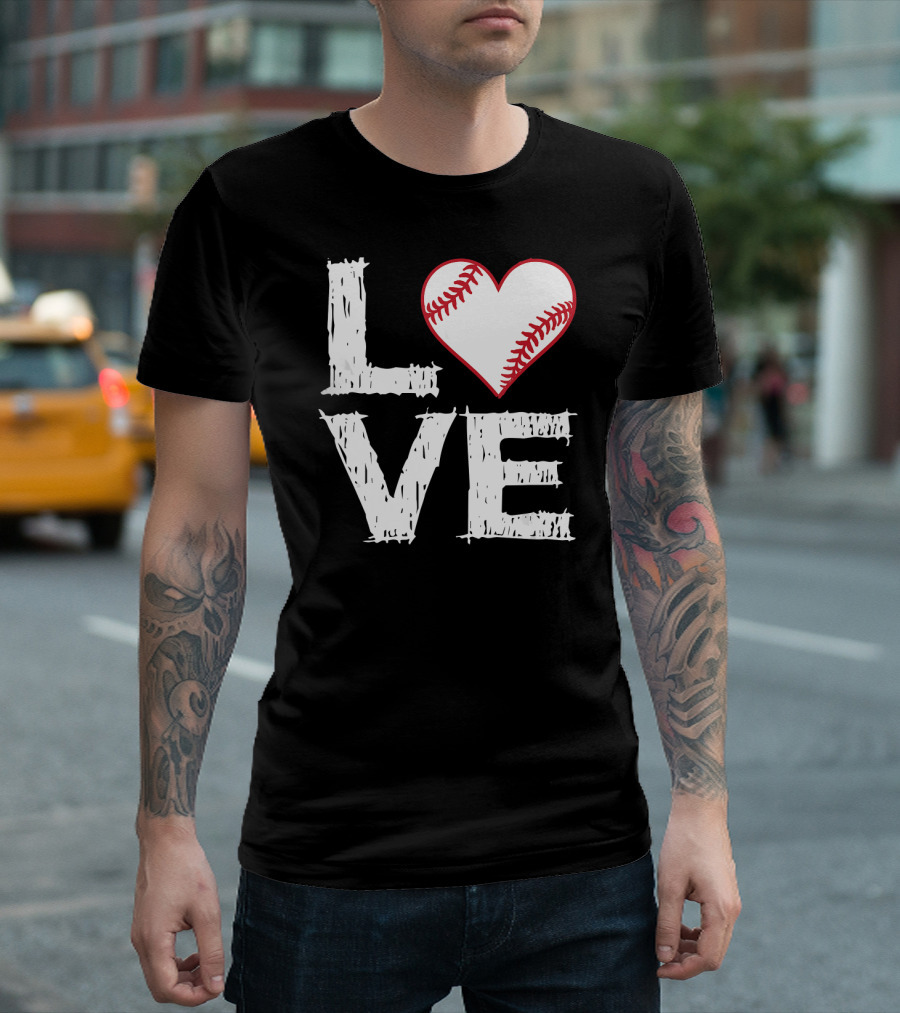 LOVE Baseball Heart Cute Baseball T-Shirt