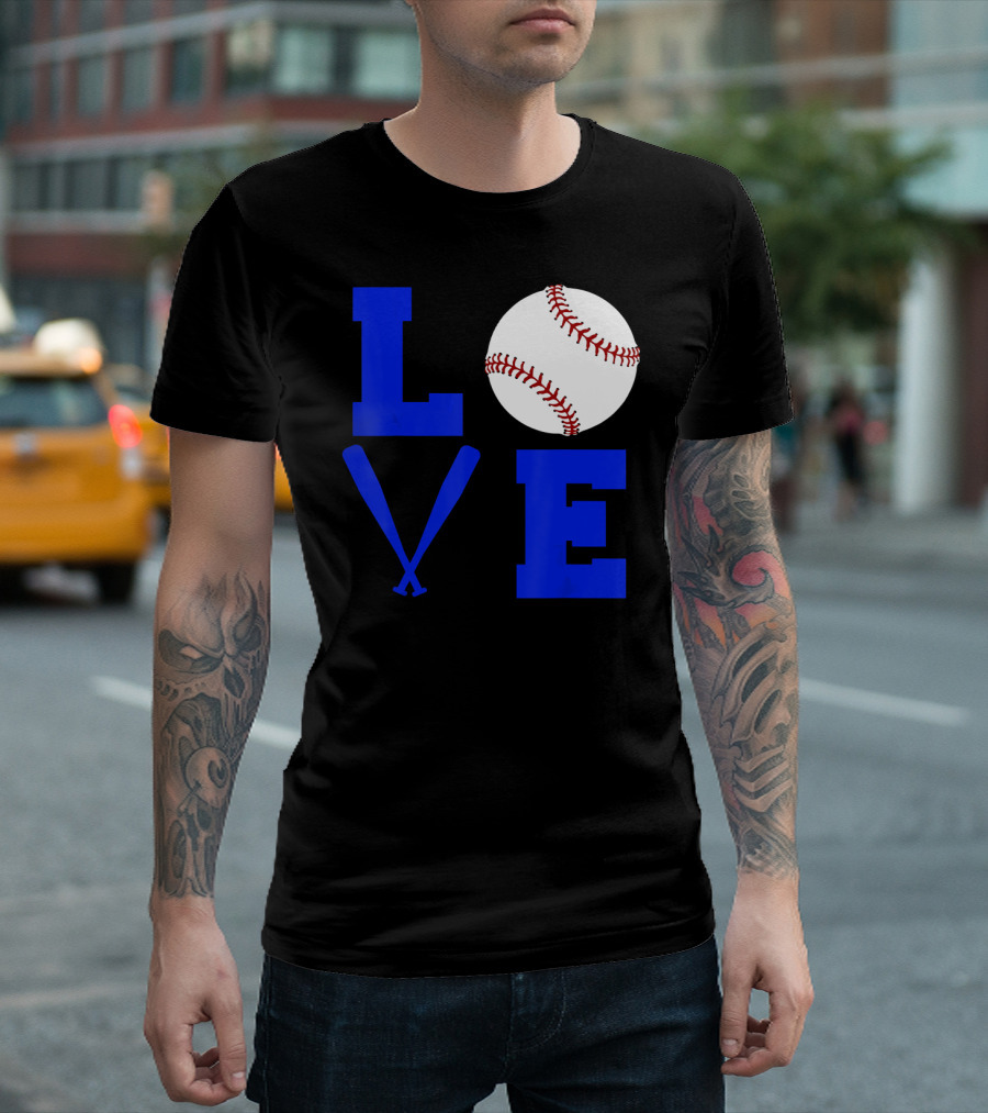 LOVE Baseball Bat Ball Iconic Sports T-Shirt