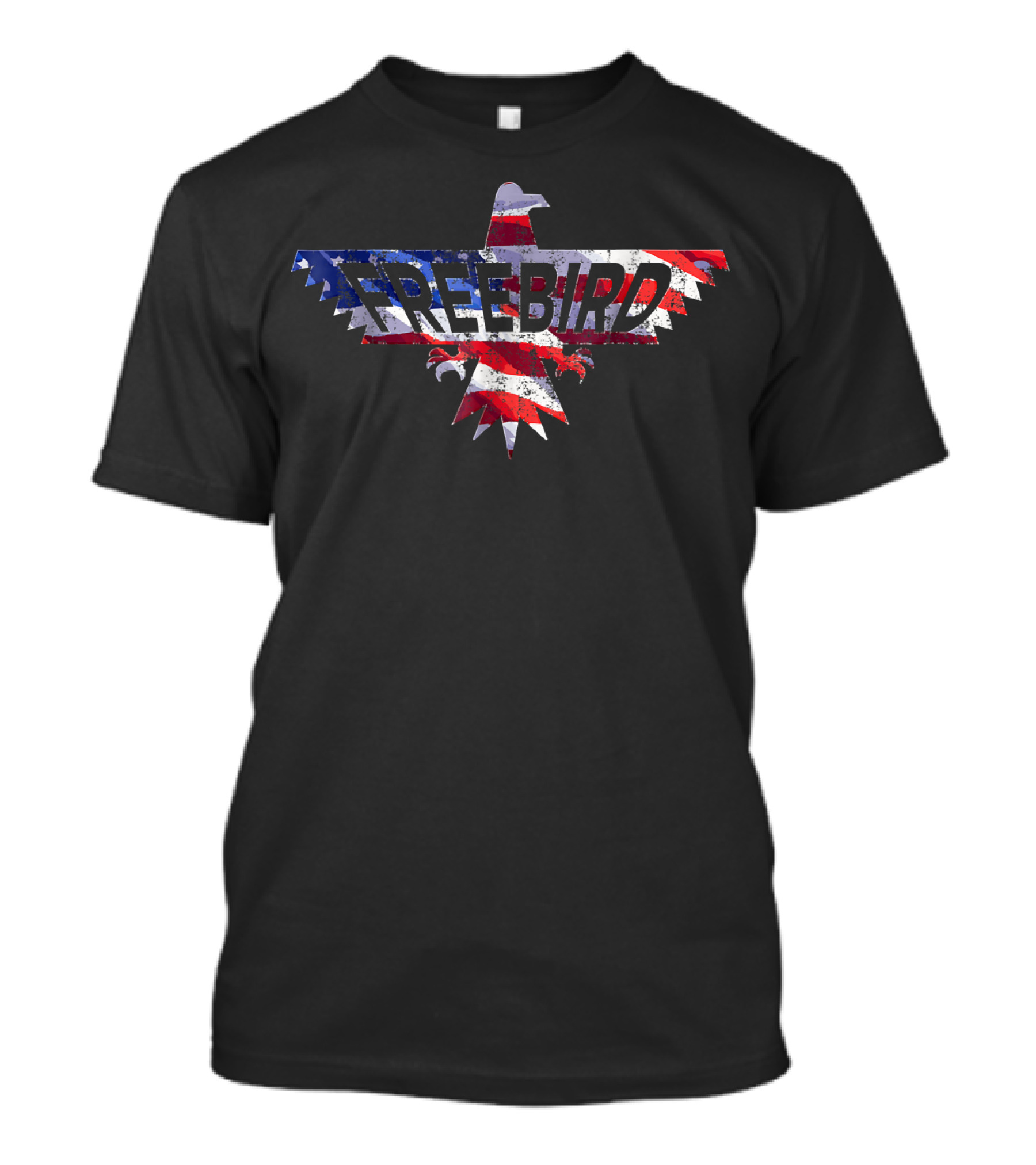 FREE BIRD American Flag Eagle By Ronnie Van Zan Lyrics T-Shirt