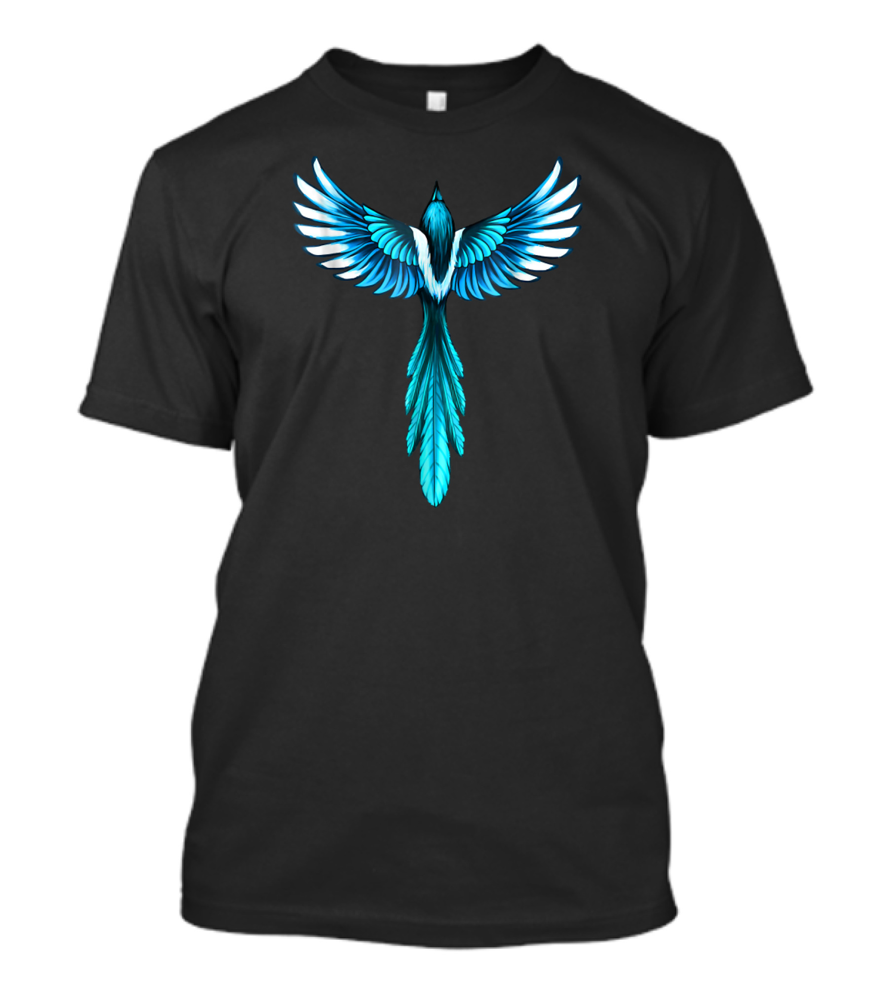 Vibrant Magpie Bird In Flight With Blue Feathers T-Shirt