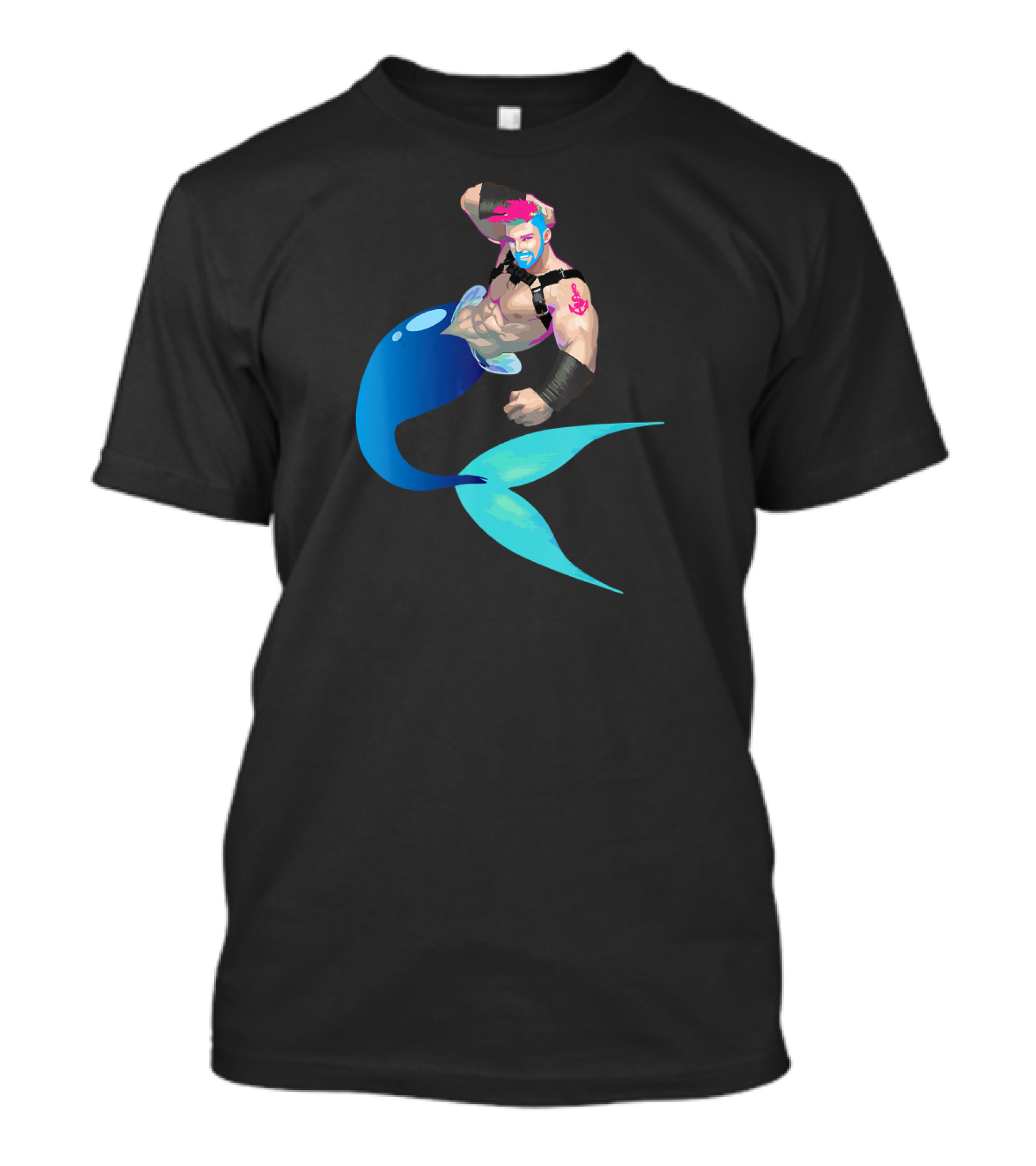 Merman Gay Cruise Beaches Vibrant Ocean Fantasy T-Shirt