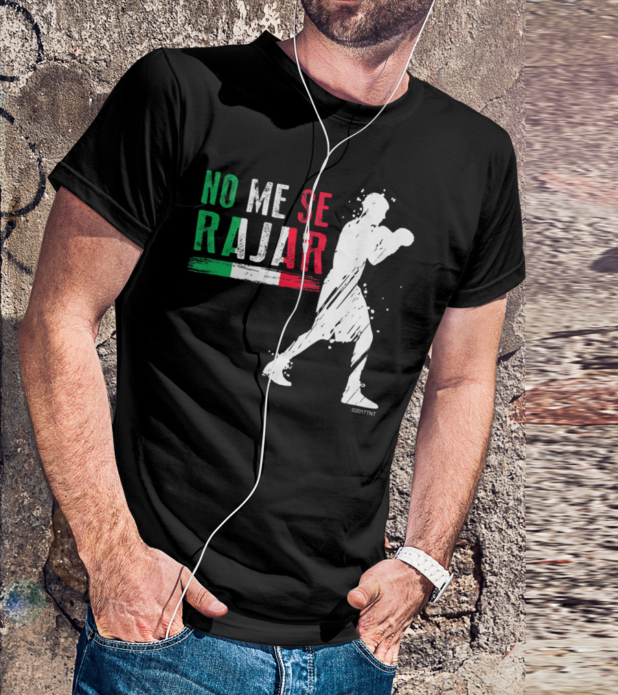 No Me Se Rajar Mexico Boxing Silhouette Mexican Flag Colors T-Shirt