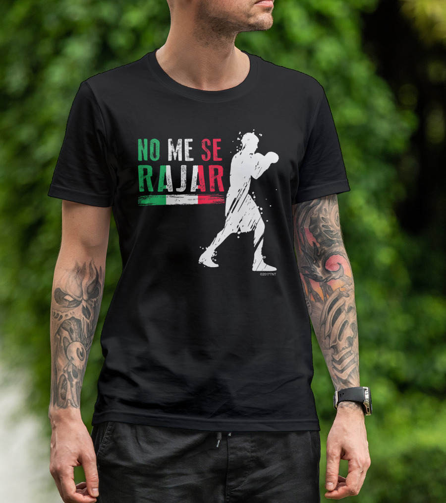 No Me Se Rajar Mexico Boxing Silhouette Mexican Flag Colors T-Shirt