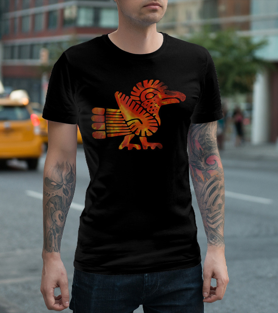 Multi Color Orange Aztec Bird T-Shirt