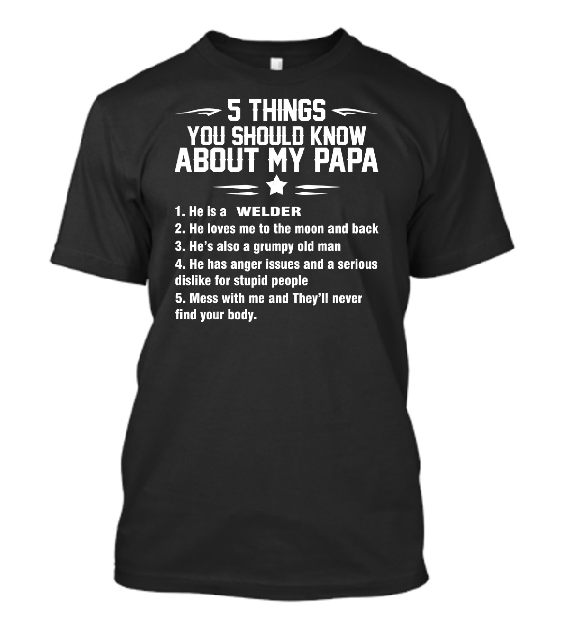5 Things You Should Know About My Papa Welder Moon Grumpy Anger Issues T-Shirt
