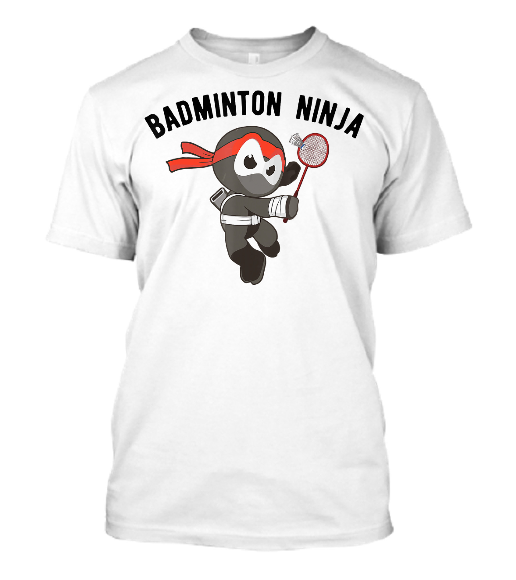 Badminton Ninja Warrior With Birdie And Racket T-Shirt