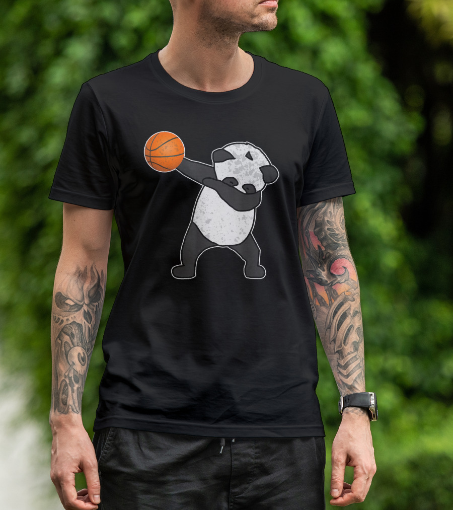 Panda Dabbing With Basketball Sports Dab T-Shirt