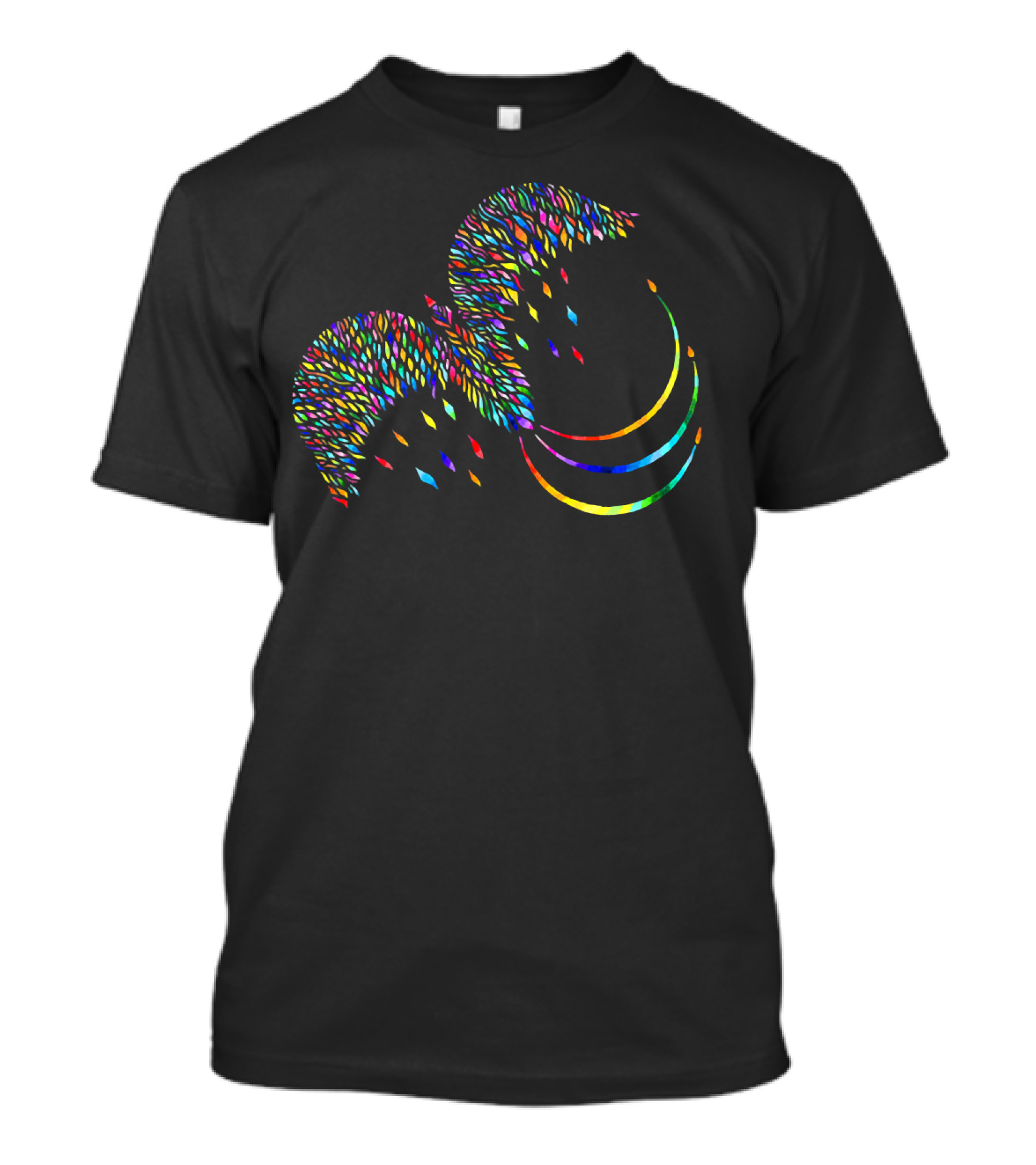 Phoenix Colorful Bird Hand Draw Rainbow Feather Wings T-Shirt