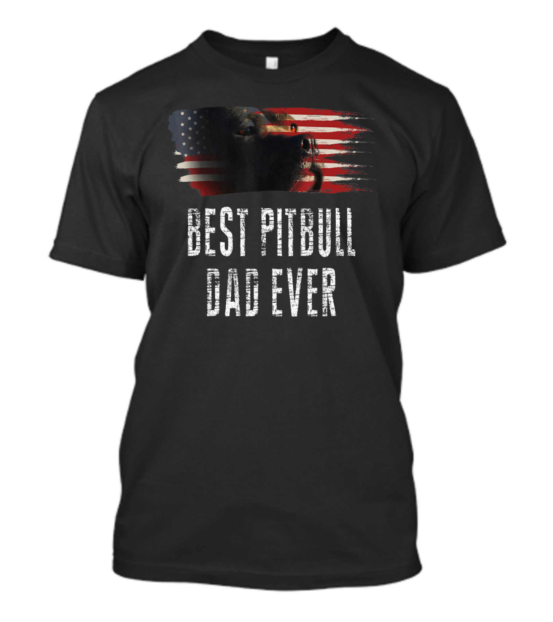Best Pitbull Dad Ever American Flag Pitbull T-Shirt