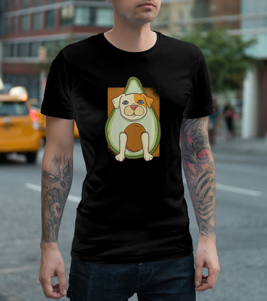 Pitbull Avocado Dog Illustration For Pit Bull Owner T-Shirt