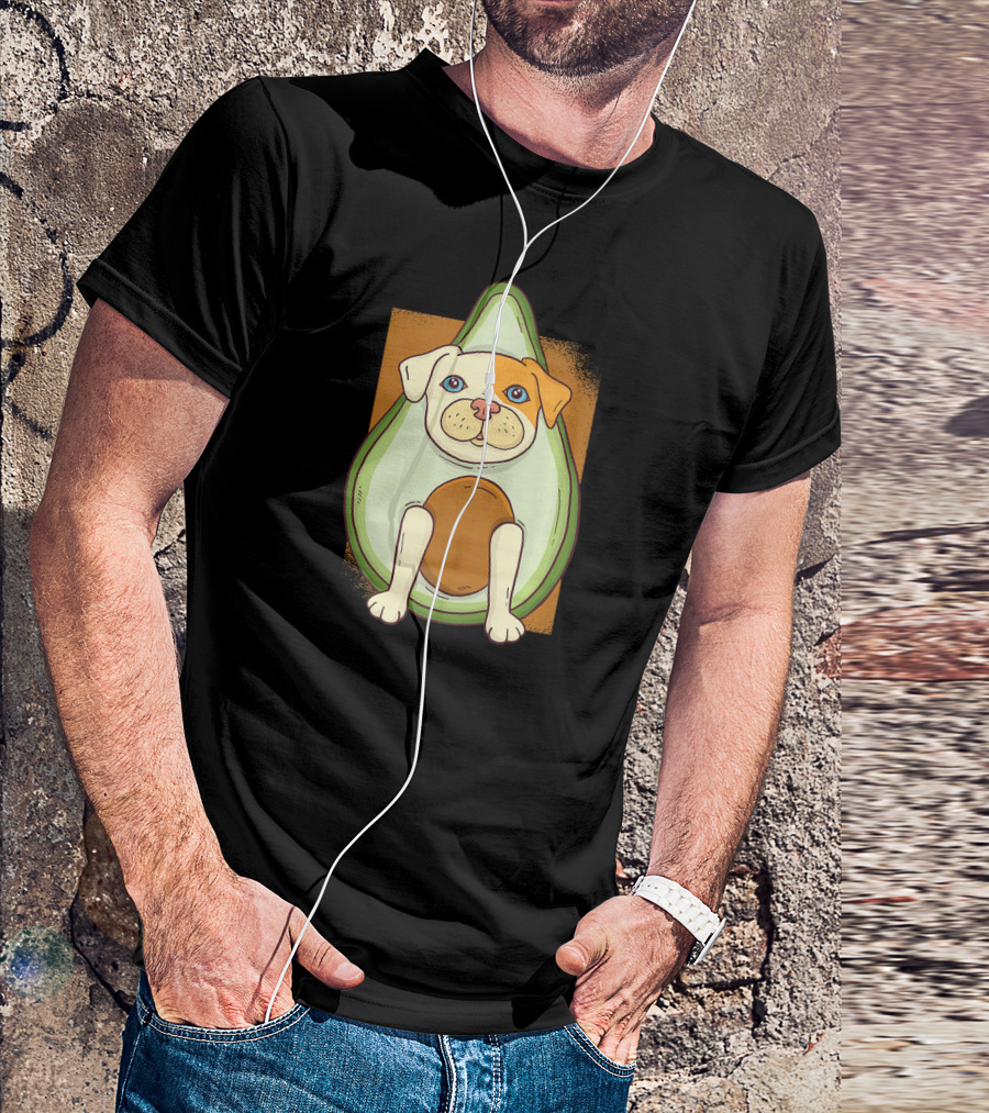 Pitbull Avocado Dog Illustration For Pit Bull Owner T-Shirt