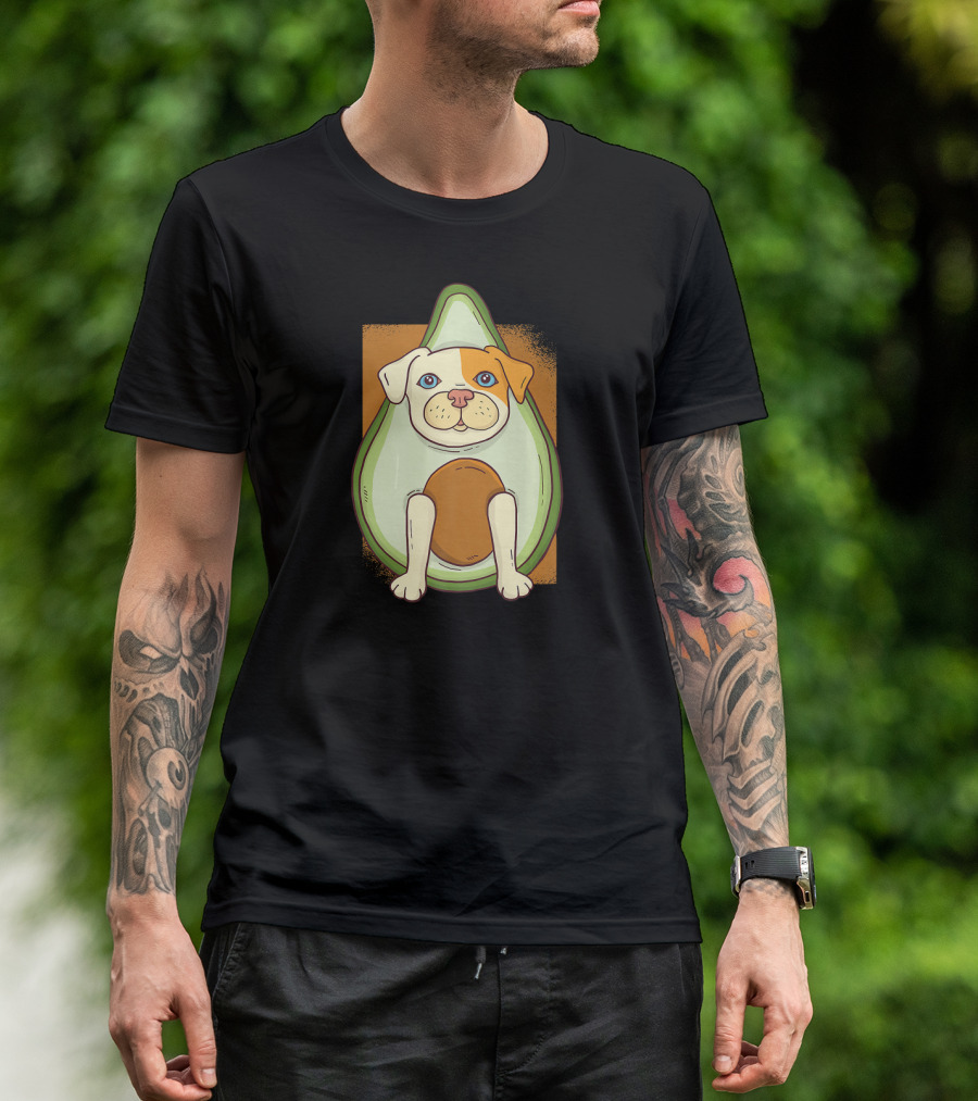 Pitbull Avocado Dog Illustration For Pit Bull Owner T-Shirt