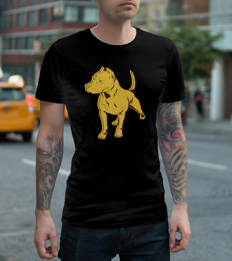 Pitbull Standing Strong Yellow T-Shirt