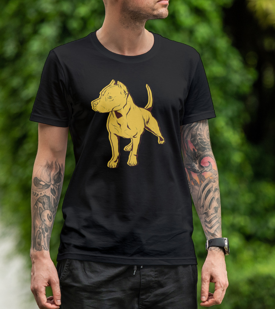Pitbull Standing Strong Yellow T-Shirt