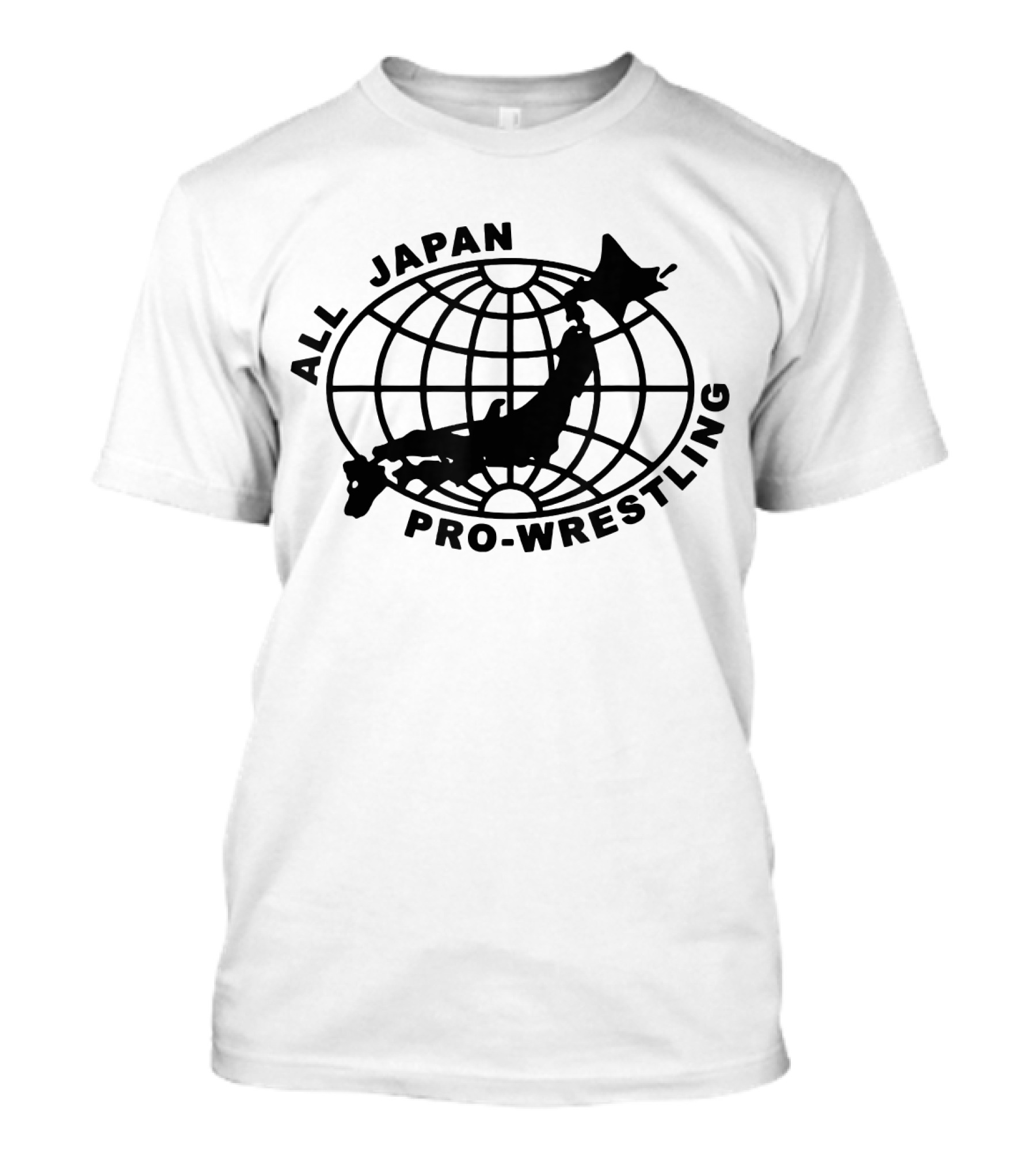 All Japan Pro Wrestling Globe Logo Grey T-Shirt