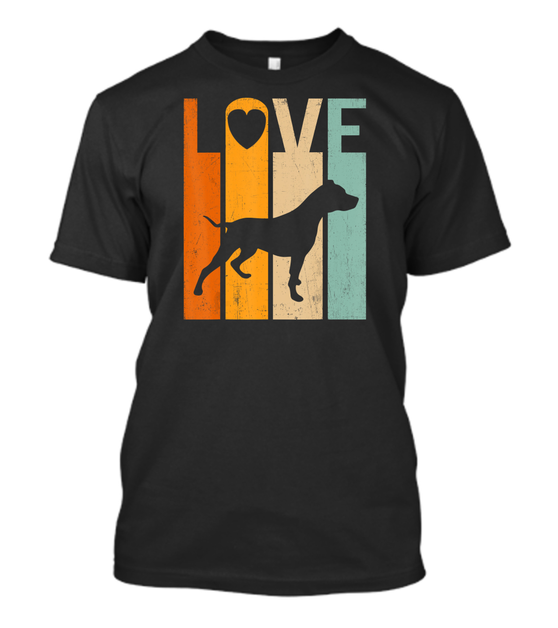 Proud Love Pitbull Dog Vintage Silhouette Love Heart T-Shirt
