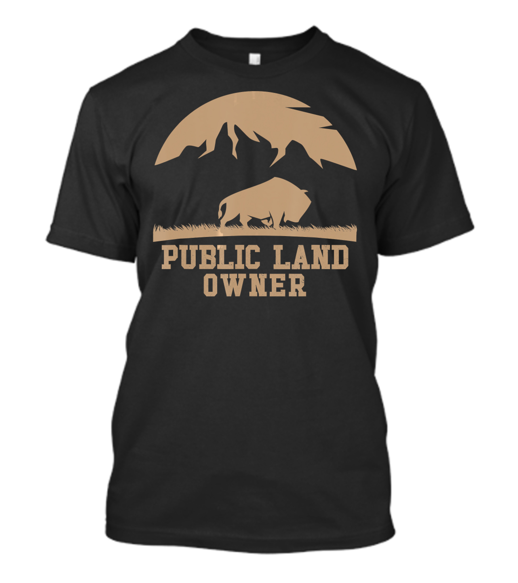Public Land Owner Bison Outdoors Mountain T-Shirt