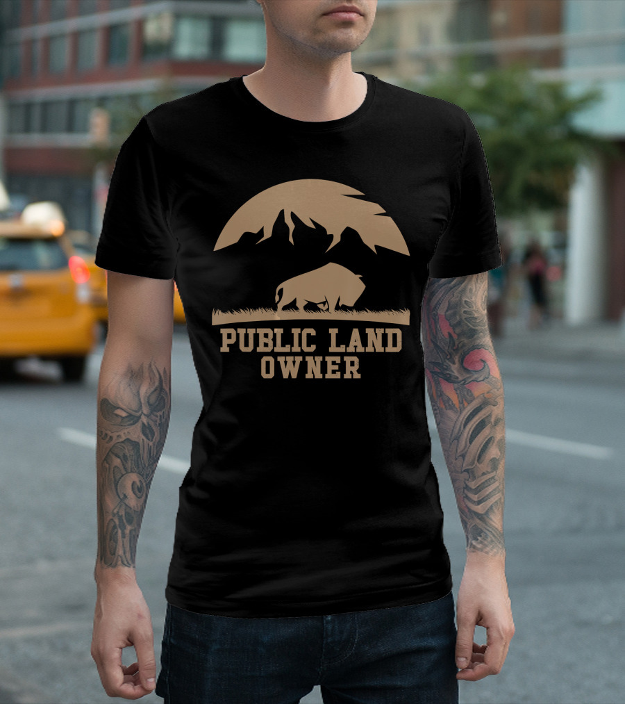 Public Land Owner Bison Outdoors Mountain T-Shirt