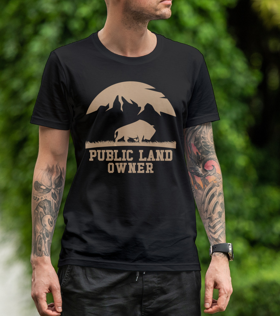 Public Land Owner Bison Outdoors Mountain T-Shirt