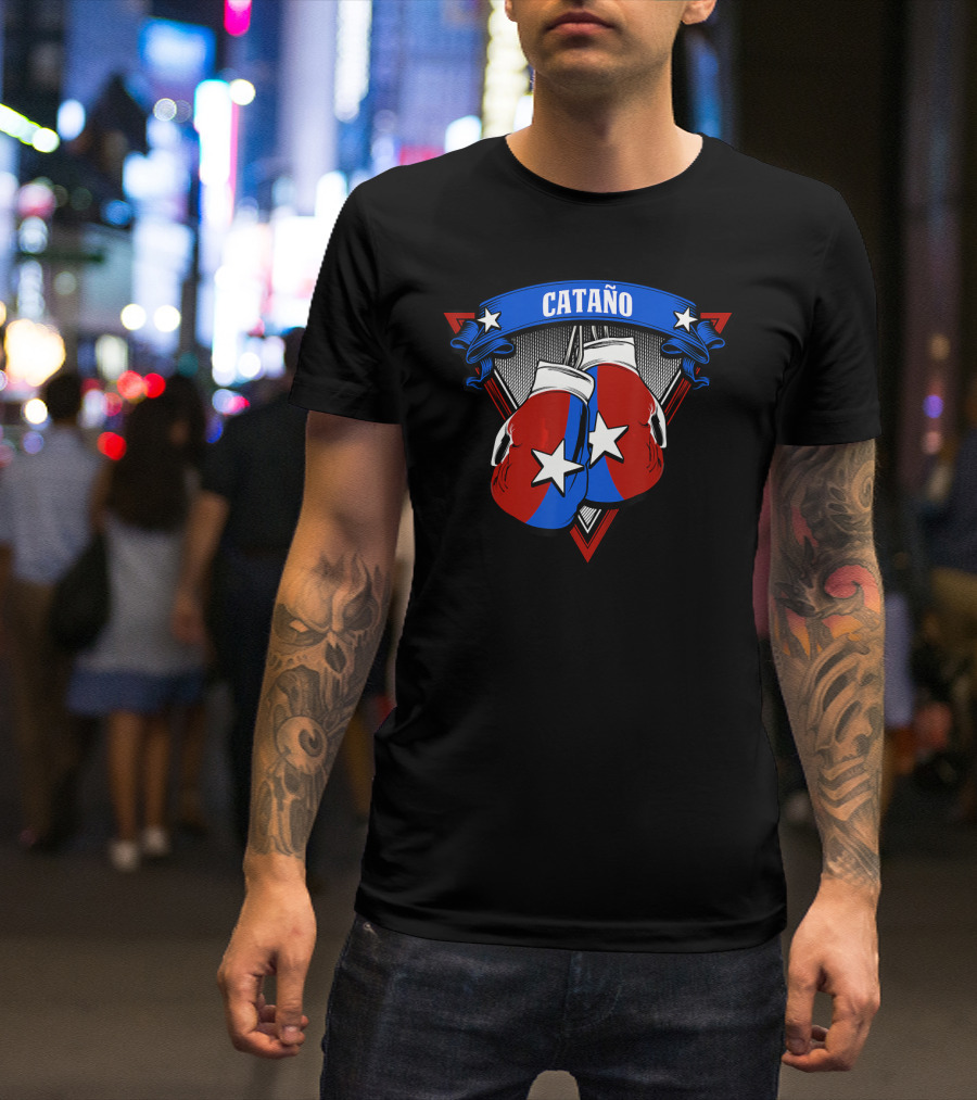 Cataño Puerto Rican Boxing Gloves With Stars T-Shirt