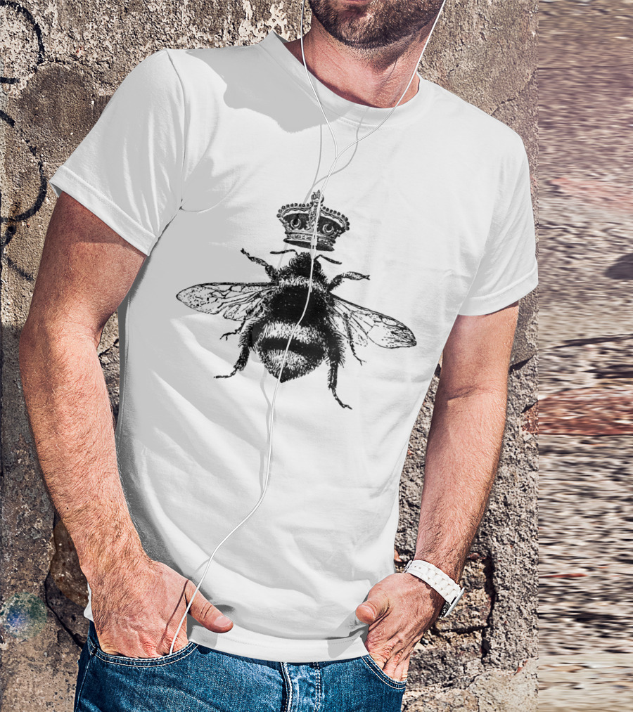 Queen Bee With Royal Crown Stylish Beekeeper T-Shirt
