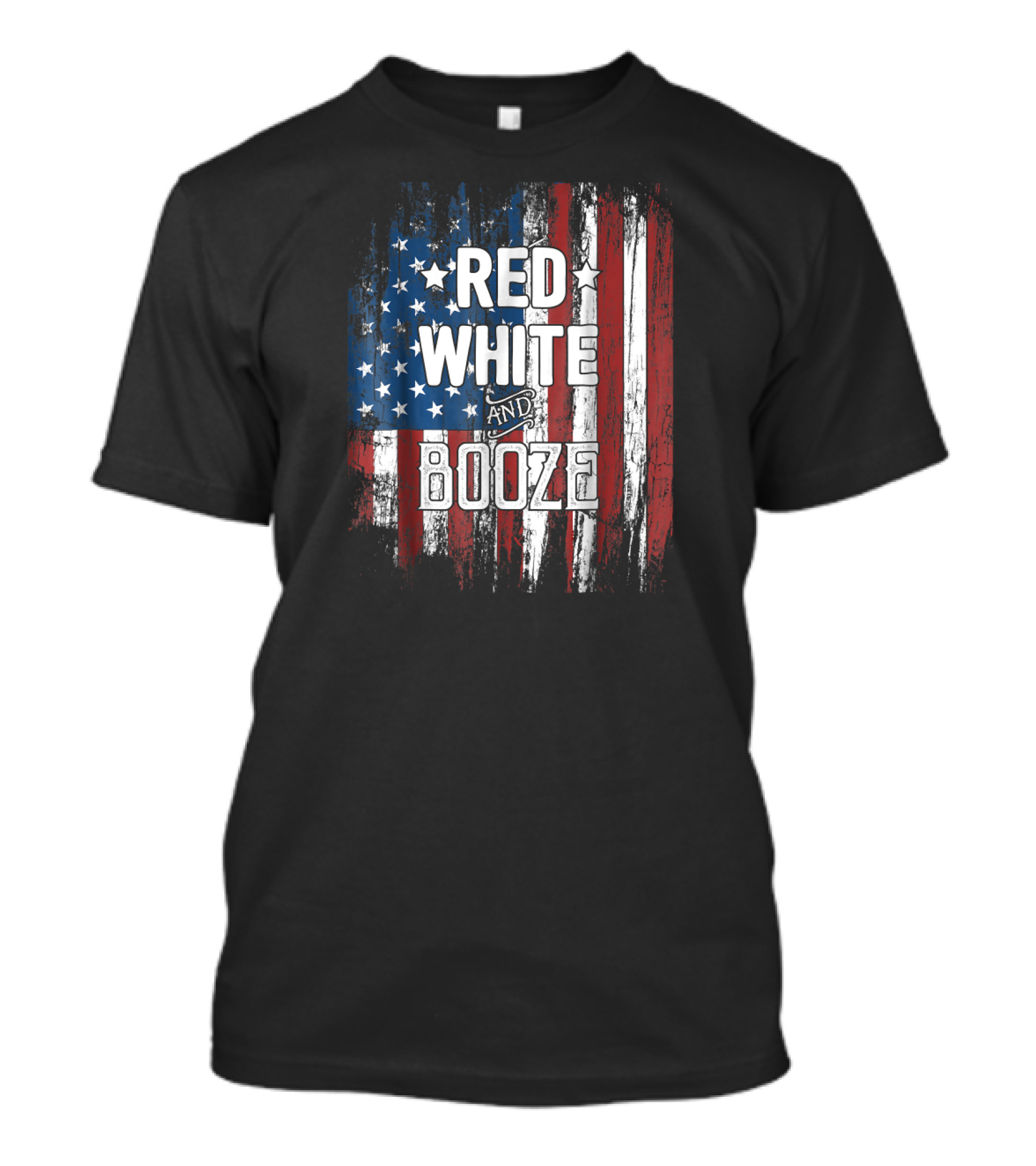 Red White And Booze American Flag July 4th T-Shirt