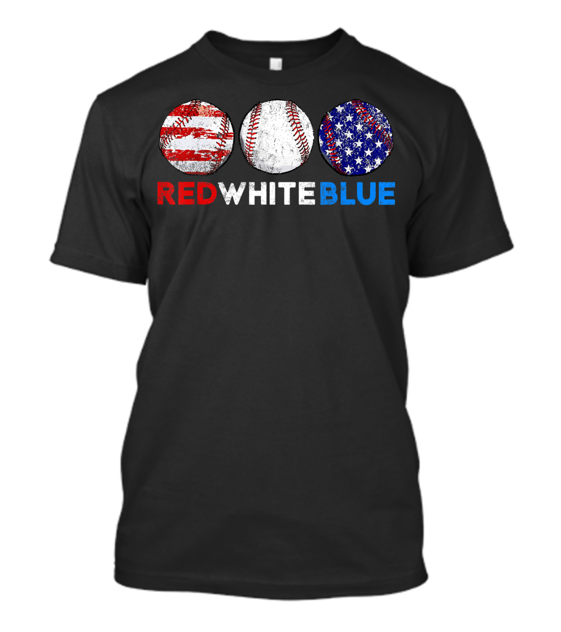Red White Blue American Flag Baseball Softball Vintage USA Sports Patriotic T-Shirt